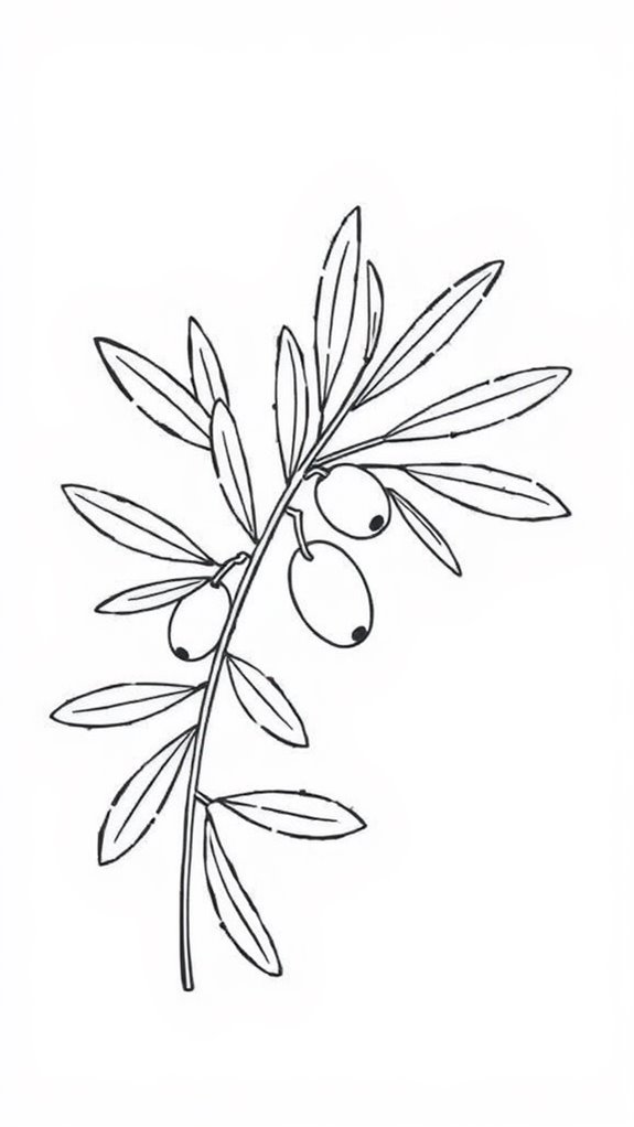 olive branch coloring page