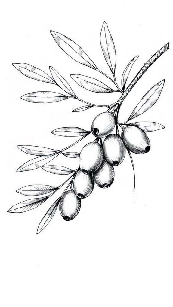 olive branch monochrome design