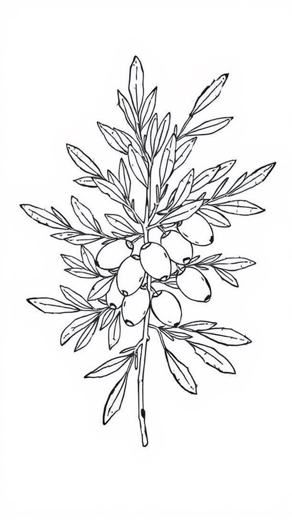 olive branch nature coloring