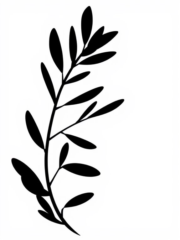 olive branch silhouette clipart