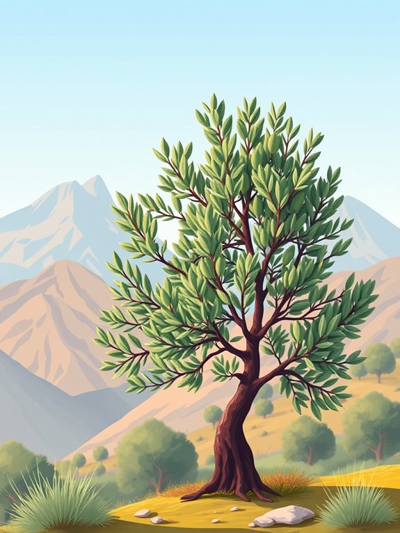 olive tree mountain landscape