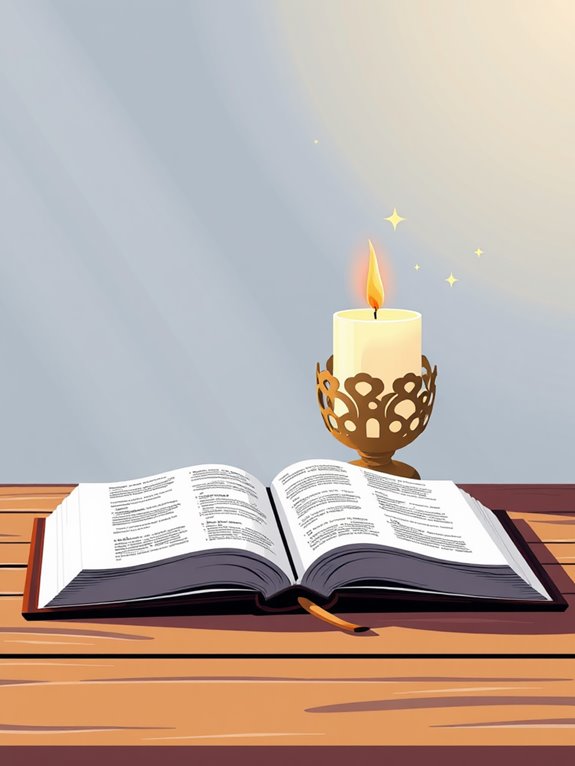 open book with candle