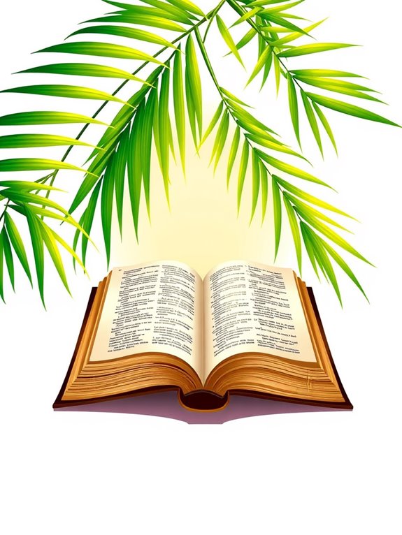 palm branches and bible