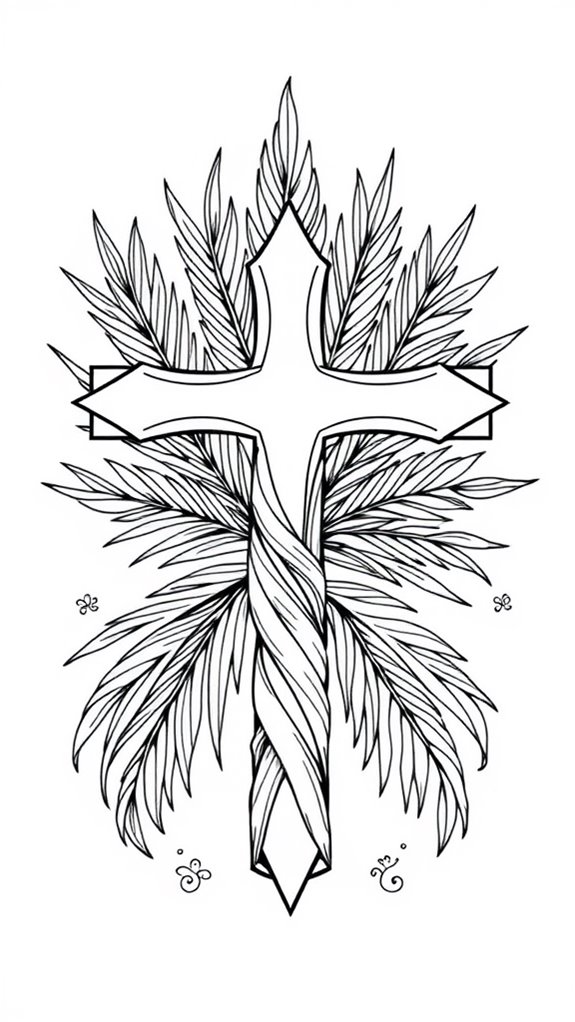 palm crosses coloring activity