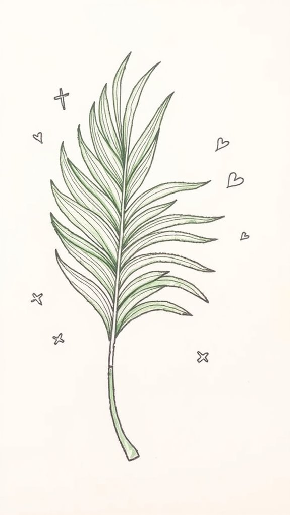 palm leaf doodle art