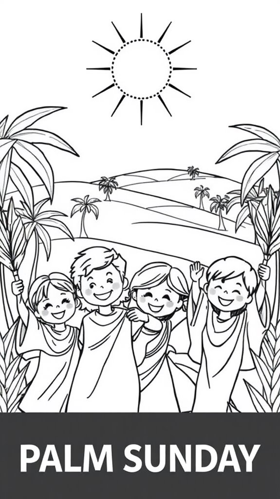 palm sunday celebration coloring page