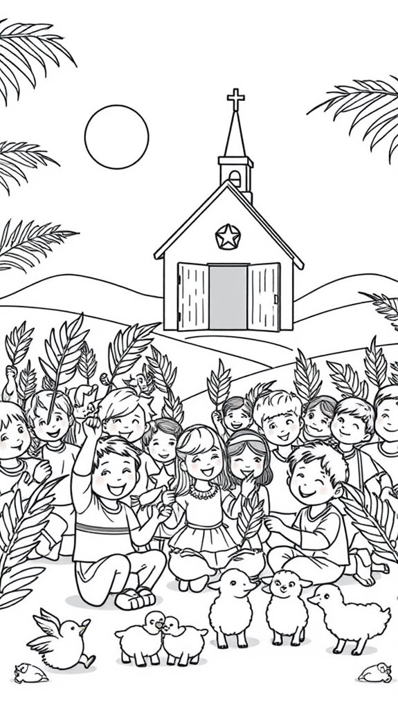 palm sunday coloring activity