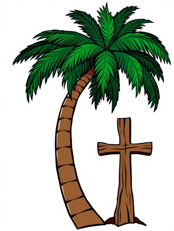 palm tree cross clipart