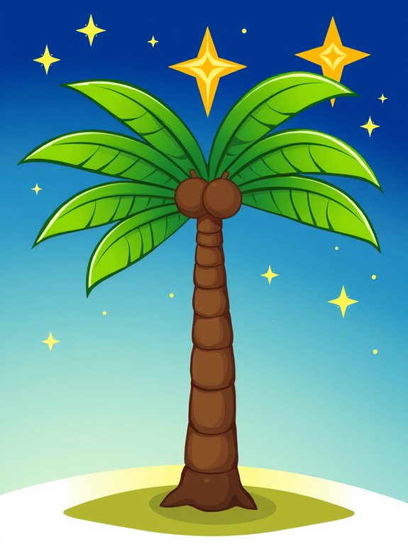 palm tree star clipart