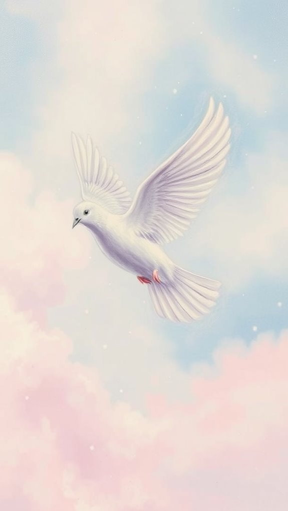 pastel dove artwork creation