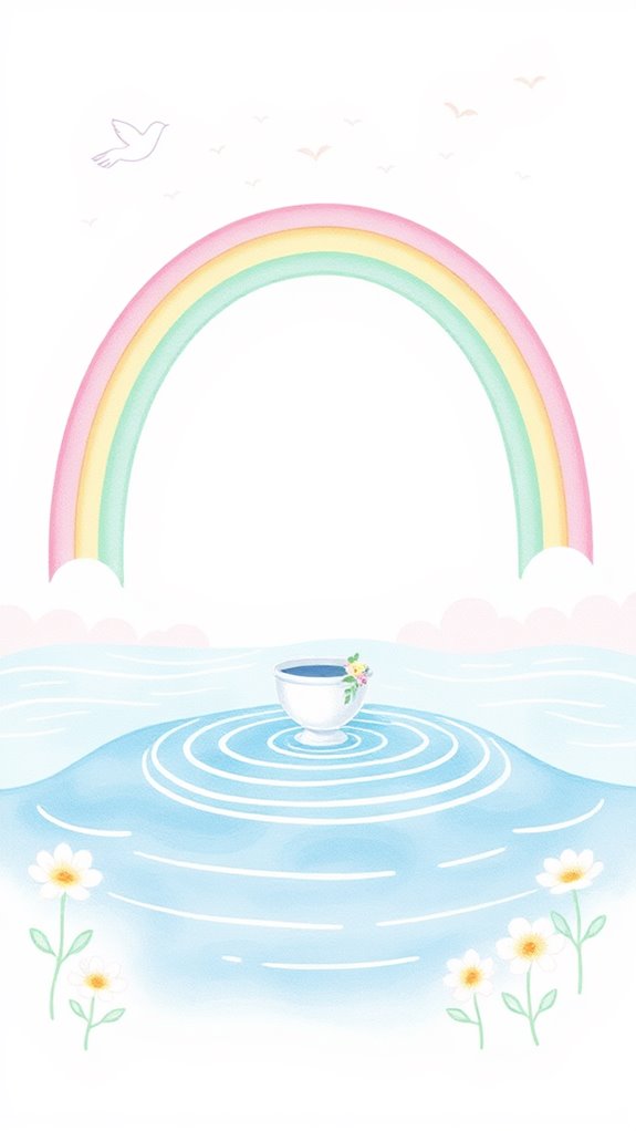 pastel rainbow baptism drawing