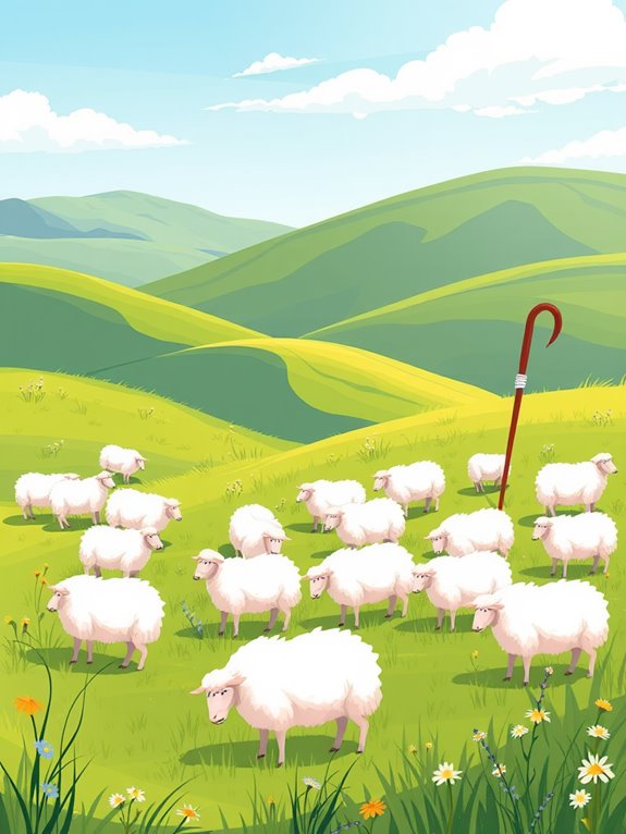 pastoral sheep clipart image