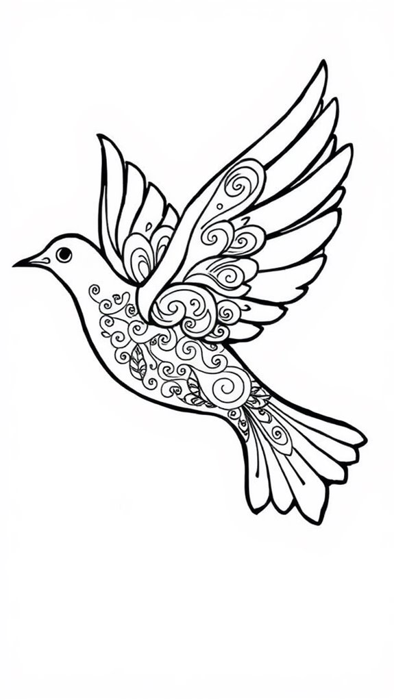 peace dove coloring page