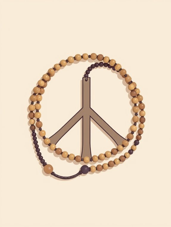 peace symbol with beads