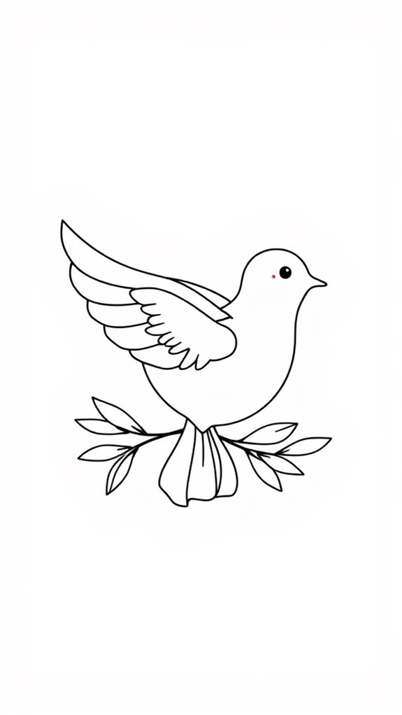 peaceful dove coloring page