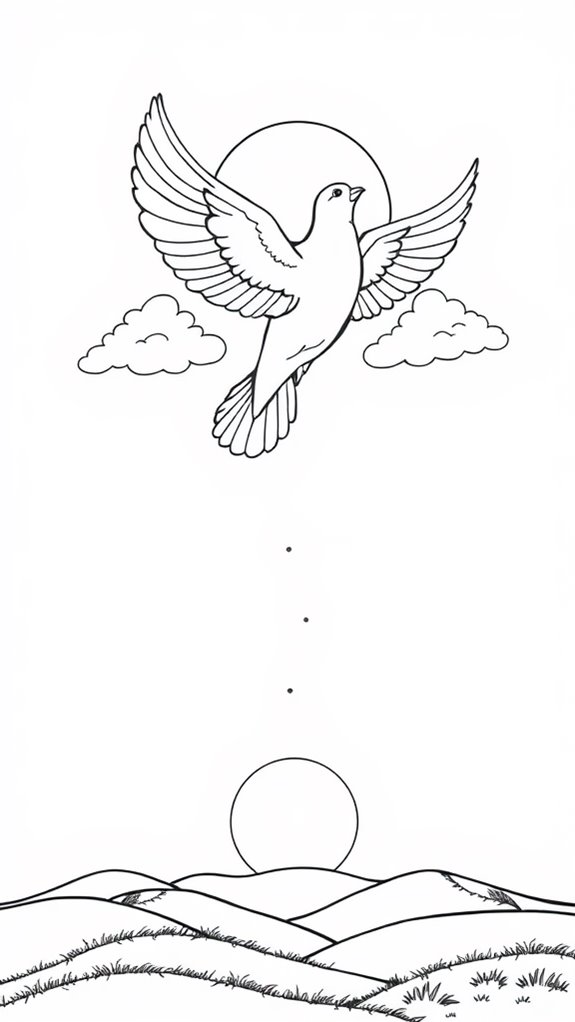 peaceful dove coloring page