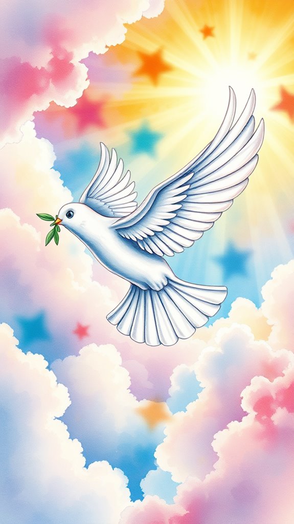 peaceful dove illustration created