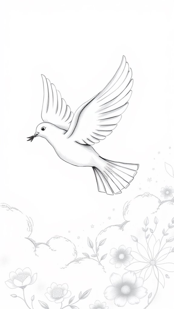 peaceful dove illustration created