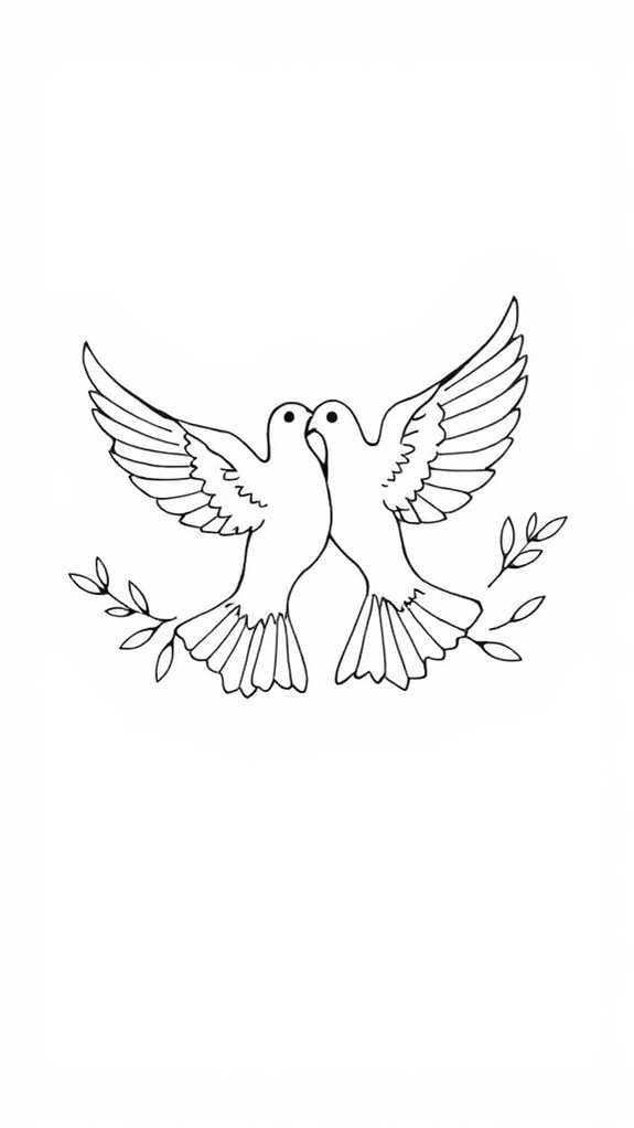 peaceful dove line art