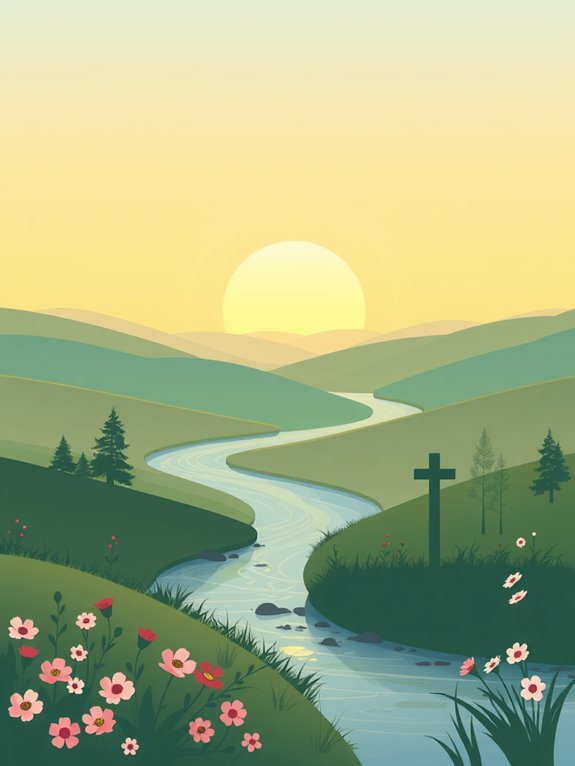 peaceful scripture illustration design