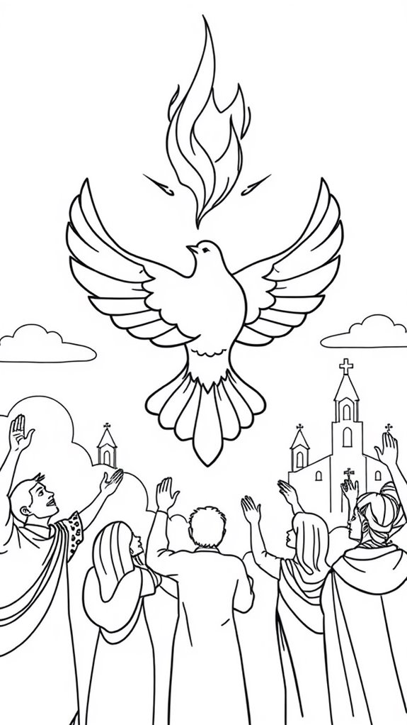 pentecost outline coloring page