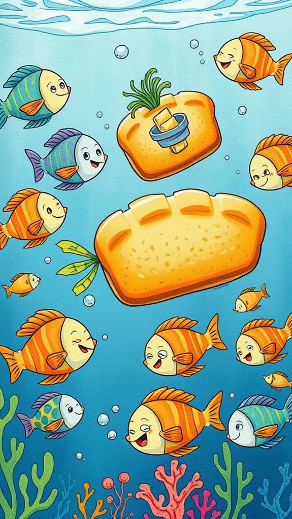 playful aquatic bread illustration