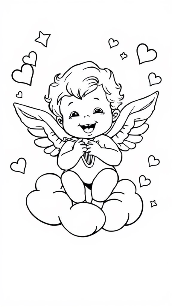 playful cherub coloring fun