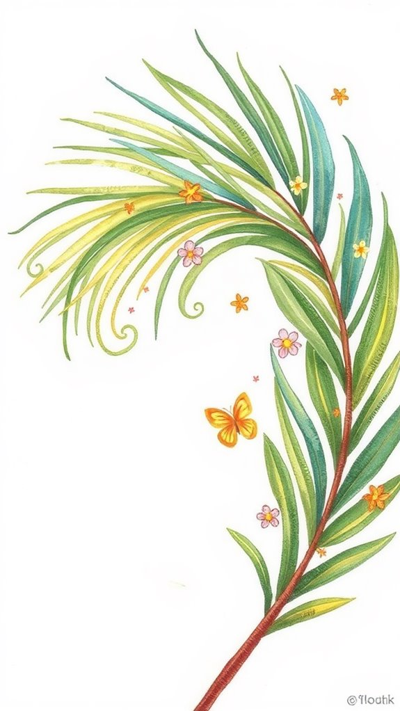 playful palm branch illustration