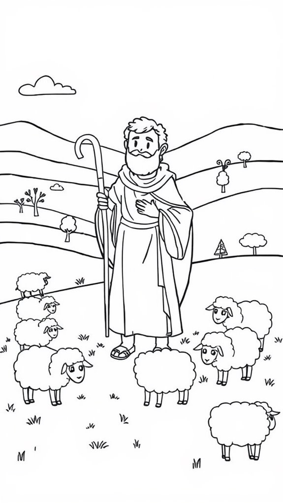 playful shepherd and sheep