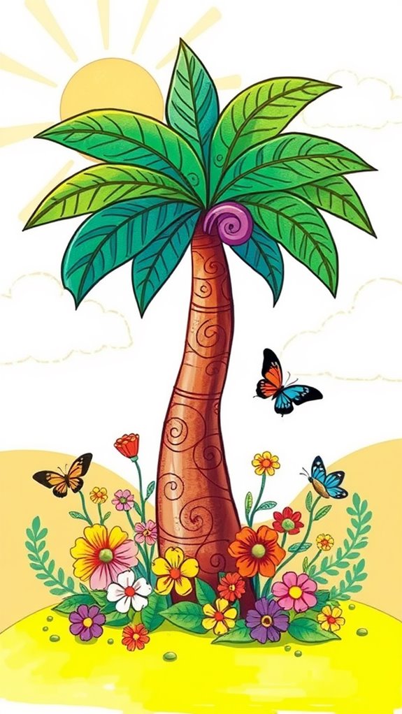 playful tropical tree illustration