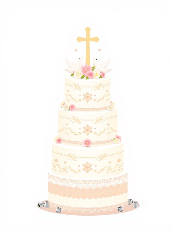 playful wedding cake illustration