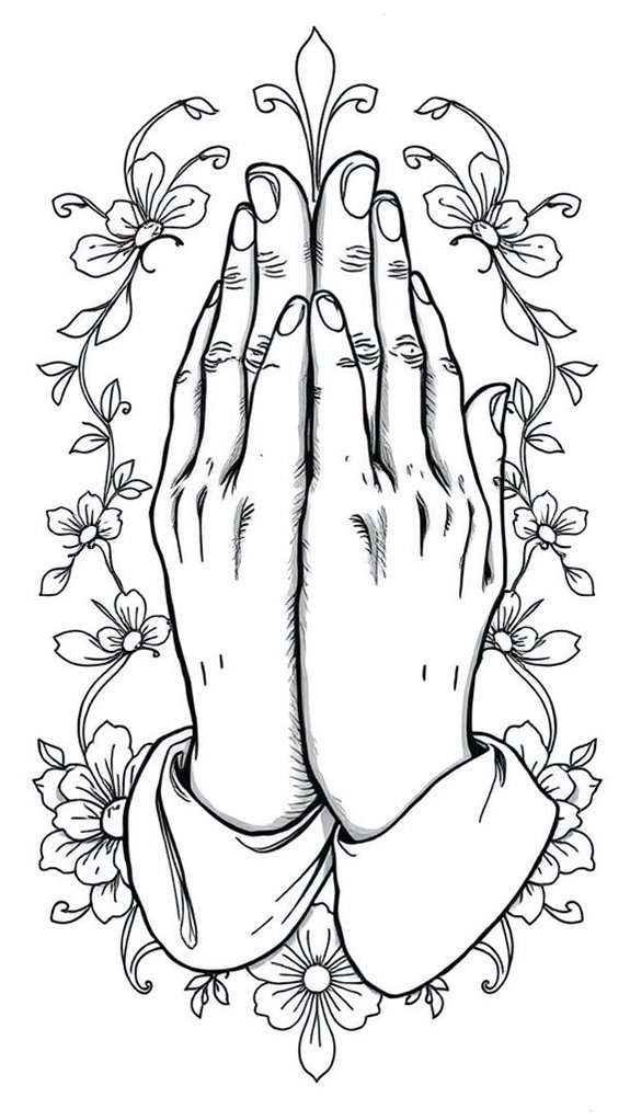 prayer hands coloring page