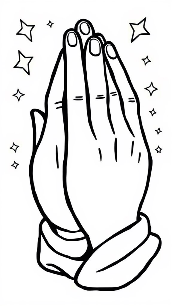 prayer hands coloring page