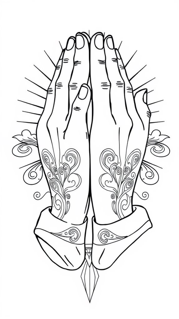 prayer hands coloring page