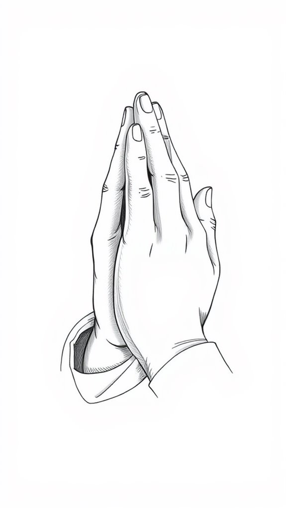 prayer hands line drawing