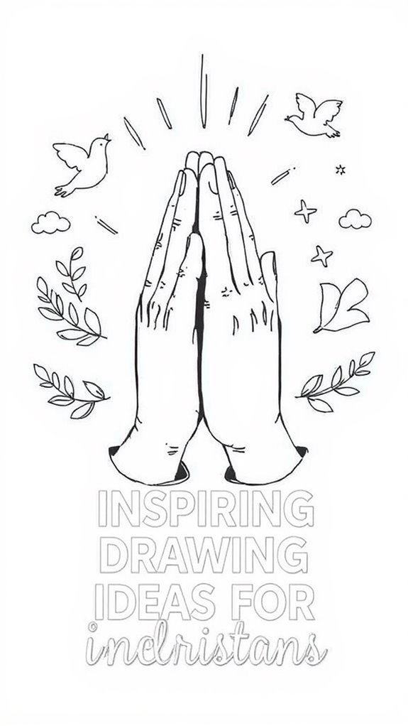 praying hands peace doodle