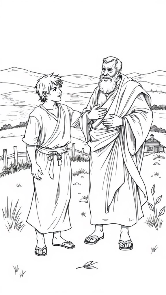 prodigal son monochrome illustration