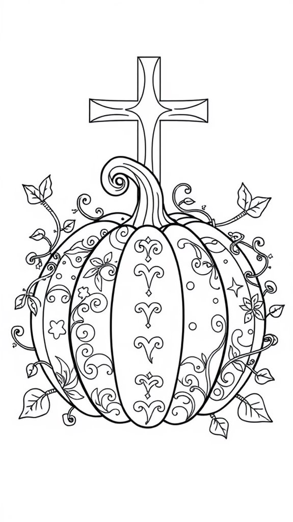 pumpkin and cross illustration