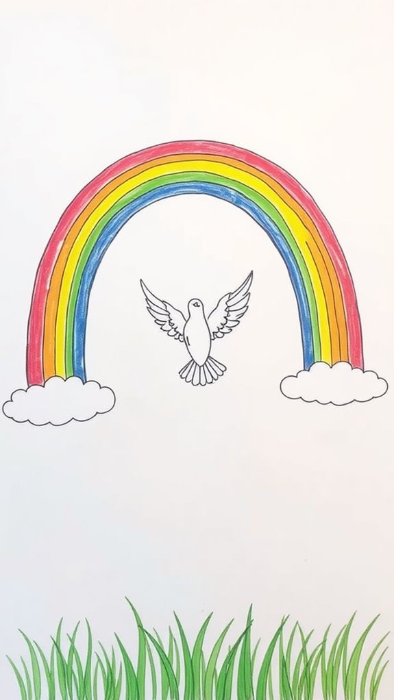 rainbow dove peace art