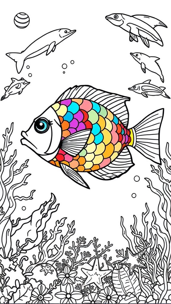 rainbow fish coloring page