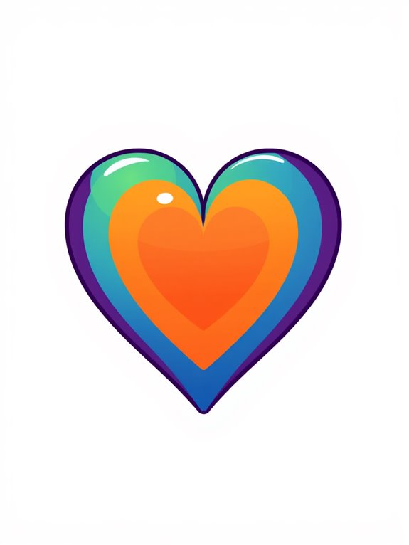 rainbow heart clipart image