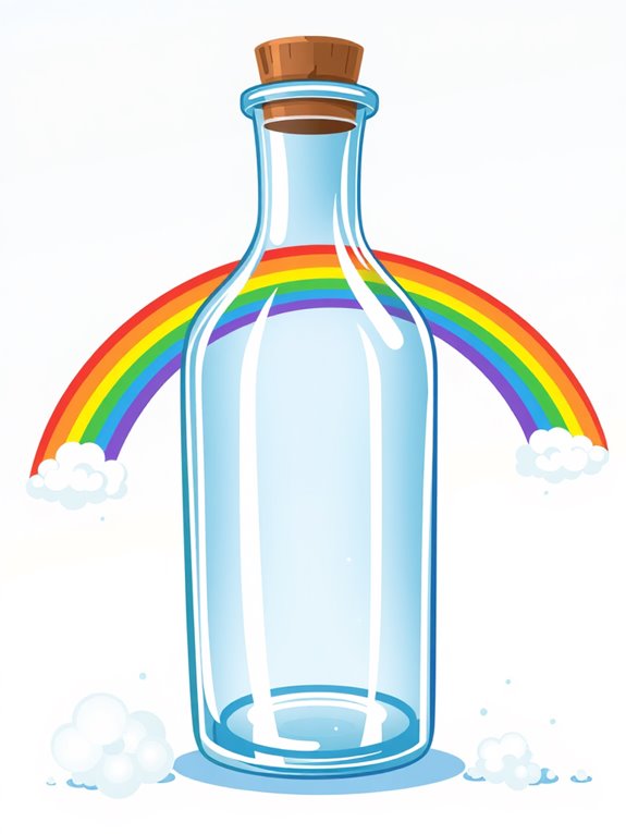 rainbow inside a bottle