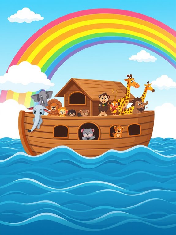 rainbow noah s ark clipart