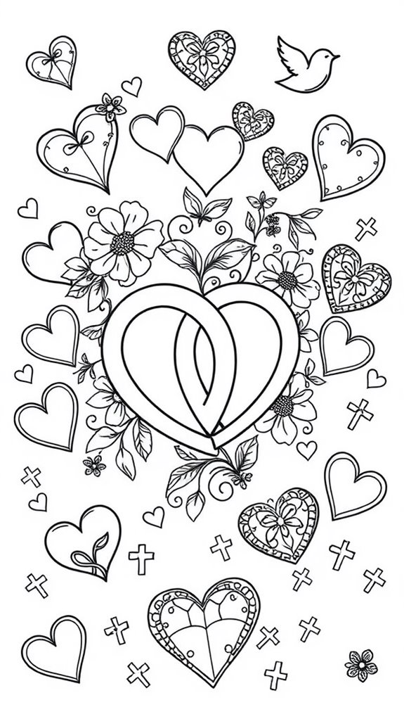 rings and hearts design