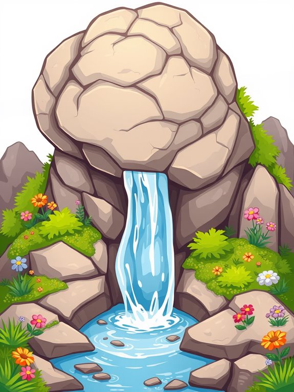 rock and water illustration