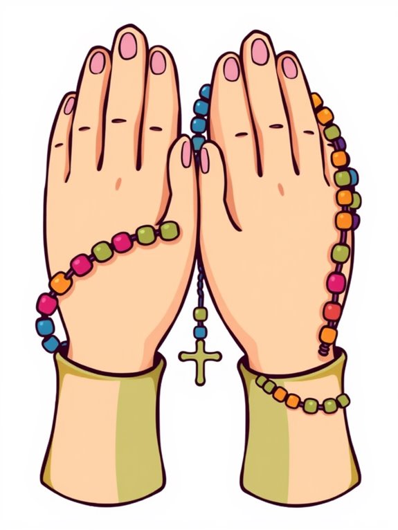 rosary prayer hands clipart