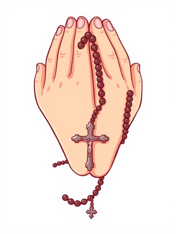 rosary prayer hands clipart