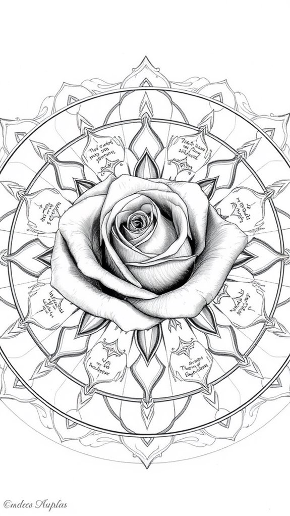 rose scripture mandala art