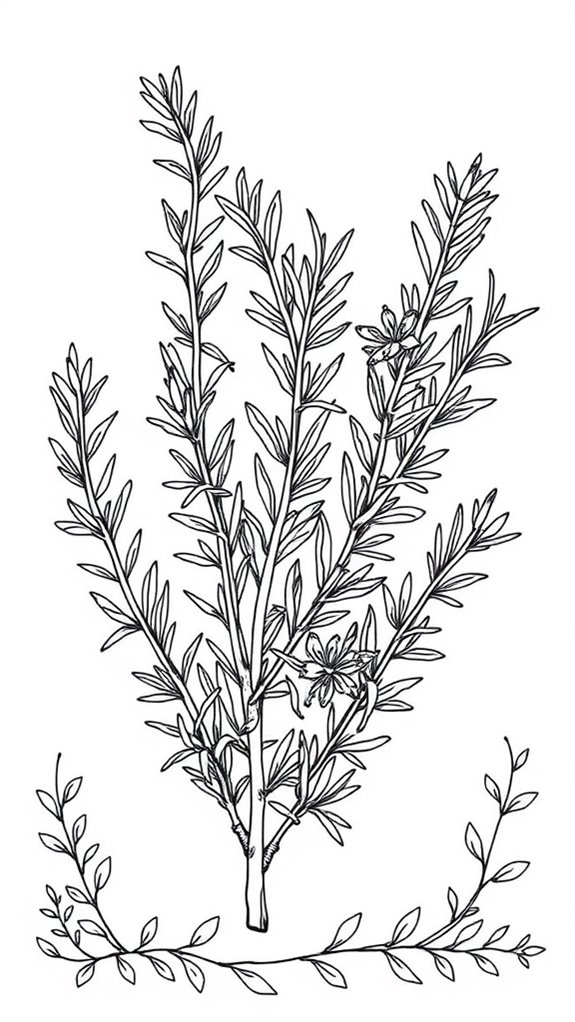 rosemary herb coloring page