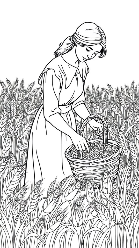 ruth carrying harvest basket